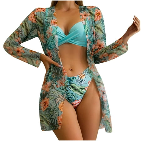 Zuesphe Swim Suits for Women 2025 Plus Size Bathing Suit for Women One Piece Modest Ladies Swimwear Tankini Beachwear for Plus Size Women over 50 Slimming Ruffle Lace Clearance Sales