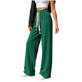 thumbnail image 2 of Womens Cargo Pants Fashion Women Casual High Waist Loose Straight Solid Pants Suit Wide Leg Pants Green Free Size, 2 of 6