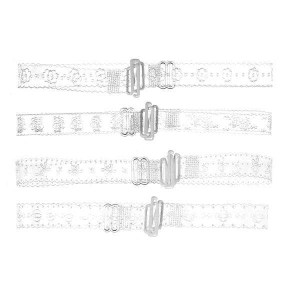 BRIGHTFUFU 4 pares Sujetador Strap Strap Transparent Invisible Strap Correa Antideslizante