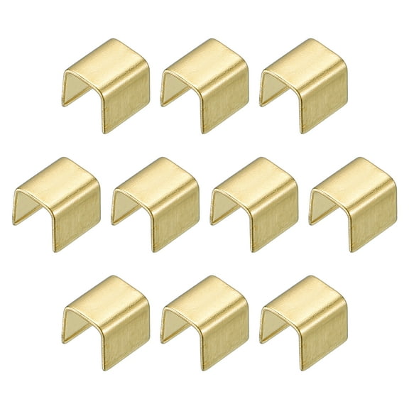 Uxcell Fold Over Crimp Caps, 5 x 4.7mm Ribbon Crimp Ends Clasp Tips Leather Clips, Gold Tone 200 Pack