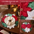 thumbnail image 4 of 2PCS Christmas Red Floral Placemats Elegant Polyester Tabletop Decor Dining Table Holiday Party Family Gathering Seasonal Home Table Decoration, 4 of 8