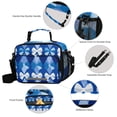 thumbnail image 4 of Blue Astract Pattern with Bows Insulated Lunch Bag Portable Cooler Bag Mommy Bag Large Capacity 6L, 4 of 9