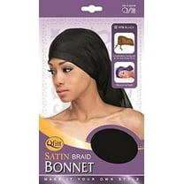 Qfitt Satin Braid Bonnet Black #179