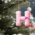 thumbnail image 5 of Pink 26 Letter Ornaments for Christmas Tree Decoration - Personalized Hanging Pendant Xmas Alphabet for DIY Craft Ornaments (H), 5 of 6