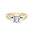 thumbnail image 3 of IGI Certified 2 Carat Princess Shape Lab Grown Diamond Engagement Ring | 14K Yellow Gold | Edith Diamond Studded Petite Solitaire Diamond Ring | FG-VS1-VS2 Quality Friendly Diamonds, 3 of 5