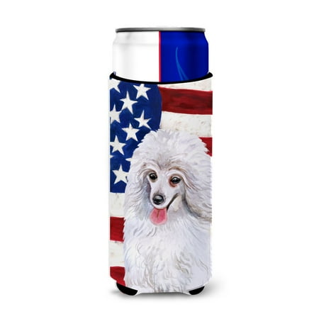 

Carolines Treasures BB9683MUK Medium White Poodle Patriotic Michelob Ultra Hugger for slim cans Slim Can multicolor