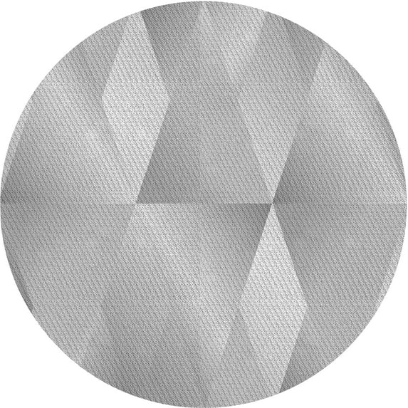 Ahgly Company Indoor Round Patterned Platinum Silver Gray Area Rugs, 5' Round