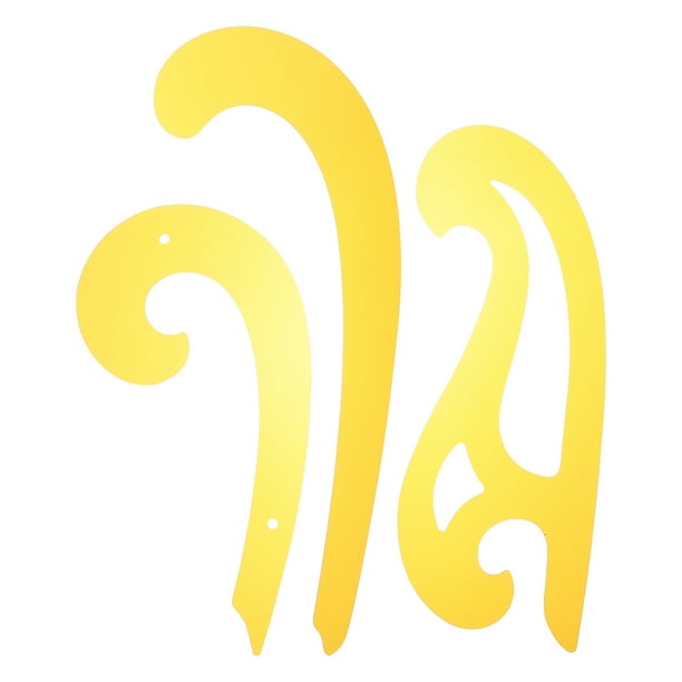 Juego de 3 plantillas de curva francesa y regla de plantilla con formas variadas, plantillas de dibujo para diseño de costura artesanal.