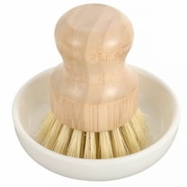 ACDANC Kitchen Cleaning Brush Round Mini Dish Bamboo Base Frame Ceramics Electric Scrubber Brushes to Wash Dishes