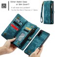 thumbnail image 4 of For Samsung Galaxy S20 Wallet Case,Multi-Functional Retro Leather Purse Flip Cover Zipper Wallet Case with Removable Card Slots Pocket & Detachable Wrist Strap Magnetic Phone Case, Green, 4 of 9