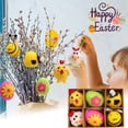 thumbnail image 3 of 6Pcs Patterned Felted Easter Egg Hanging Ornaments for Tree and Wall Decor with Spring Flower Bunny Designs for Basket Fillers and Party Favors, 3 of 6
