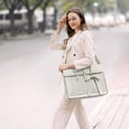 thumbnail image 4 of Bolsa para portátil MOSISO de piel sintética de 15 a 15,6 pulgadas para mujer, color beige, 4 of 7