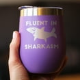 thumbnail image 3 of Bevvee Insulated Wine Tumbler 12 oz Sharkasm Shark Lover Gifts Tumblers, 3 of 4