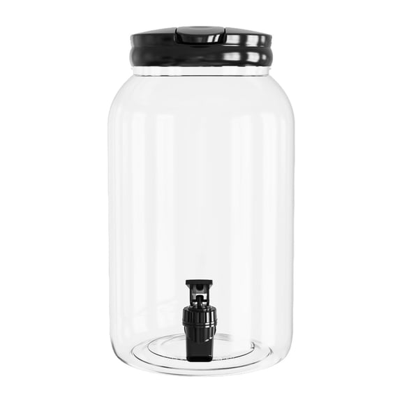 amagogo Beverage Dispenser Beverage Drink Container Lemonade with Spigot Flow Cold Water black