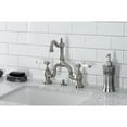 thumbnail image 3 of Kingston Brass KS7978PL English Country Bridge Bathroom Faucet with Brass Pop-up, Brushed Nickel, 3 of 7