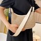 thumbnail image 1 of Bolso hobo de paja de verano con cremallera de embrague para mujer a la moda para regalo (blanco), 1 of 8