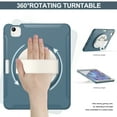 thumbnail image 2 of ELEHOLD Case for iPad Air (M2) 11 inch (2024) / iPad Air 4 & 5 10.9 Inch (2020/2022) / iPad Pro 11 2022, Military Grade Shockproof Silicone Protector with Pencil Holder+ Rotating Stand,Cornflower Blue, 2 of 6
