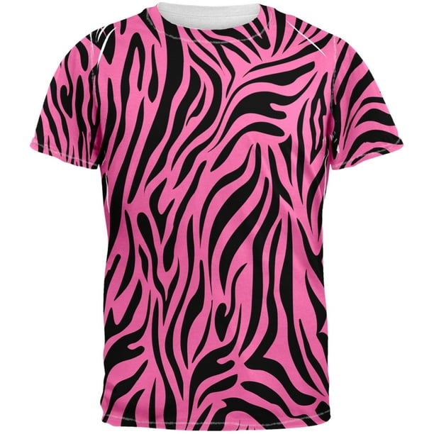 Old Glory Zebra Print Pink Sublimated Adult TShirt Medium