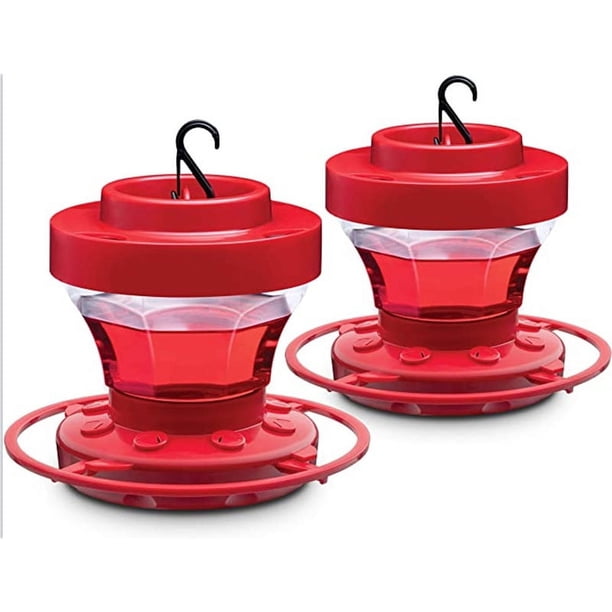 Comedero para colibríes con gancho y 8 estaciones de alimentación, comedero de agua para pájaros para colgar en el exterior para jardín (2)