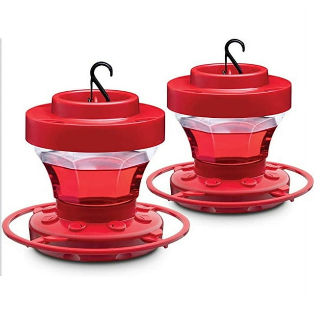 Comedero para colibríes con gancho y 8 estaciones de alimentación, comedero de agua para pájaros para colgar en el exterior para jardín (2)