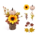 thumbnail image 6 of Goowood Artificial Fall Potted Plant Autumn Arrangement with Sunflower Pumpkin Maple Leaves Woven Pot Table Centerpiece for Thanksgiving Home Decor, 6 of 6