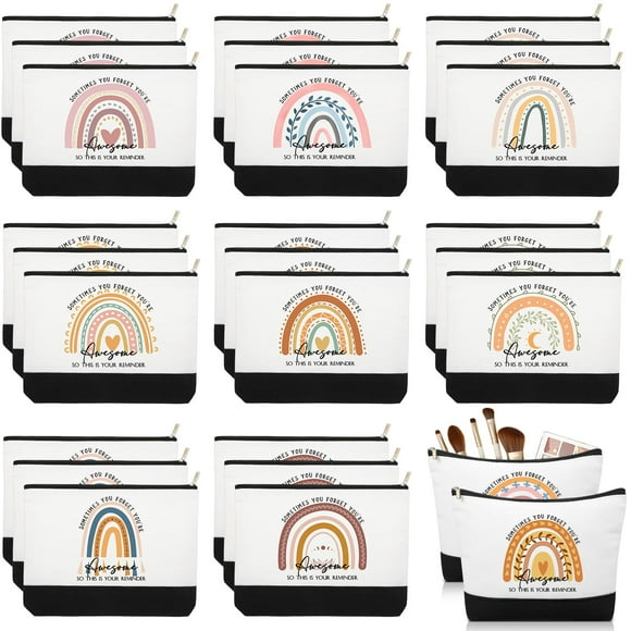 Set de bolsas de maquillaje de lona Sieral Rainbow, 30 unidades, regalo de Navidad