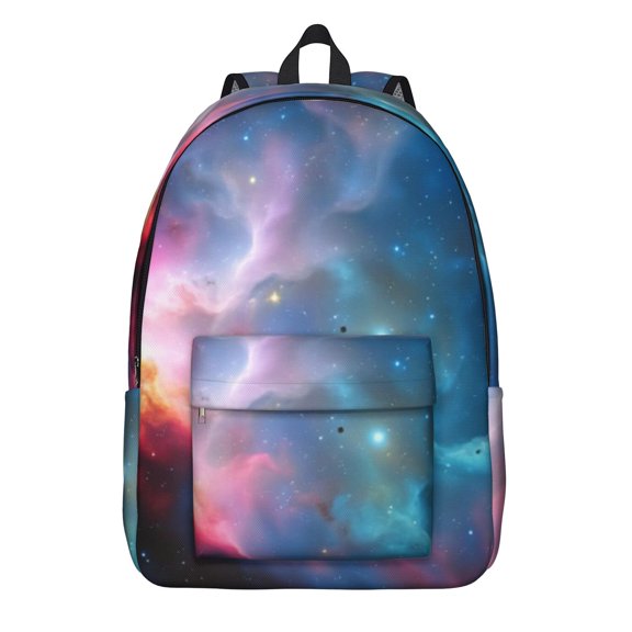 Colorful Starry Sky and Universe Backpack for School, Cute School Bag with Adjustable Shoulder Straps and Padded Back, 15.7"x11.8"x5.5"