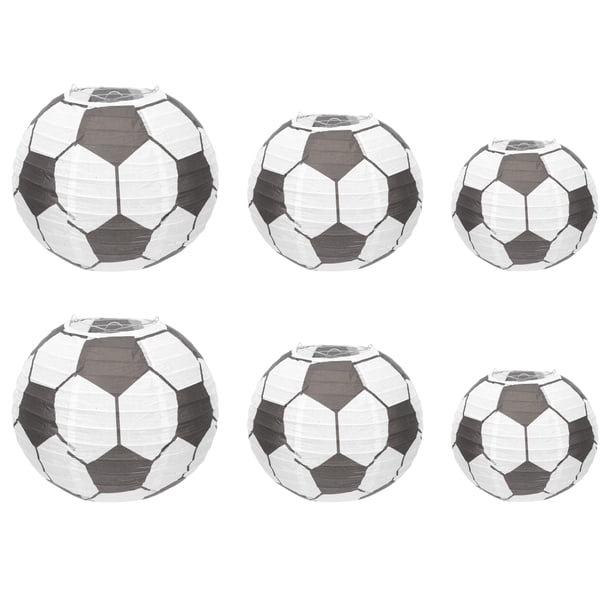 6 faroles con forma de balón de fútbol para colgar en el techo, decoración para fiestas.