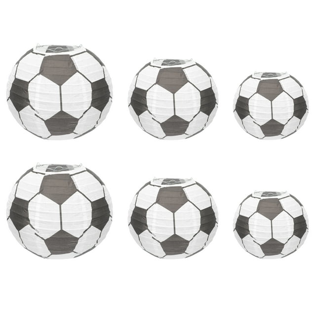 GAXIRE 6 linternas creativas con forma de balón de fútbol, linternas decorativas colgantes para festivales.