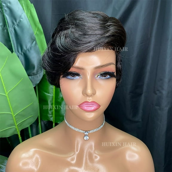 Vendor Wholesale Cheap Brazilian Natural Virgin Raw Human Hair Summer Curly lace Bob Part T Wigs Short Pixie Cut Wig