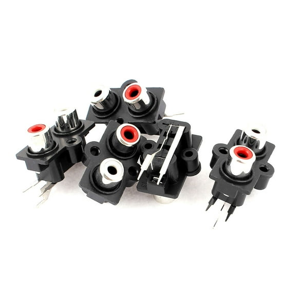 5pcs PCB Mount 2 Position Stereo Audio Video Jack AV Socket RCA Female Connector