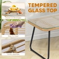 thumbnail image 4 of Tappio 4-Piece Rattan Patio Furniture Set, Outdoor Wicker Conversation Set with Tempered Glass Table, Black, 4 of 8