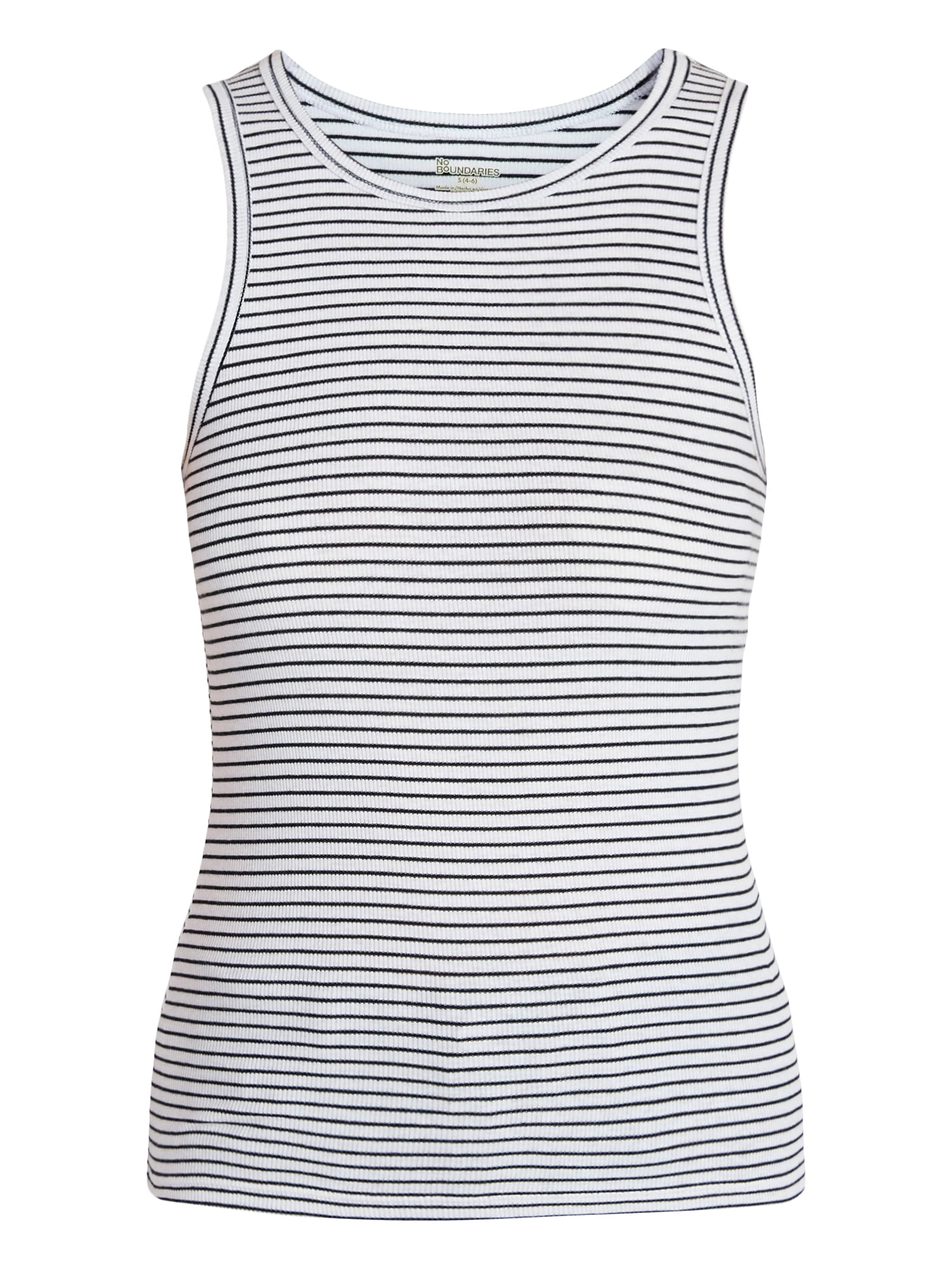 No Boundaries Ribbed High Neck Tank Top, Women's XXS-XXL