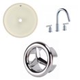thumbnail image 1 of American Imaginations 16-in. W Round Bathroom Undermount Sink Set In Biscuit - Chrome Hardware AI-26776, 1 of 9