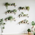 thumbnail image 3 of Farmhouse 48″W x 8″D Brown Floating Shelves Set of 3,Wood Book Shelves for Decor, 3 of 9
