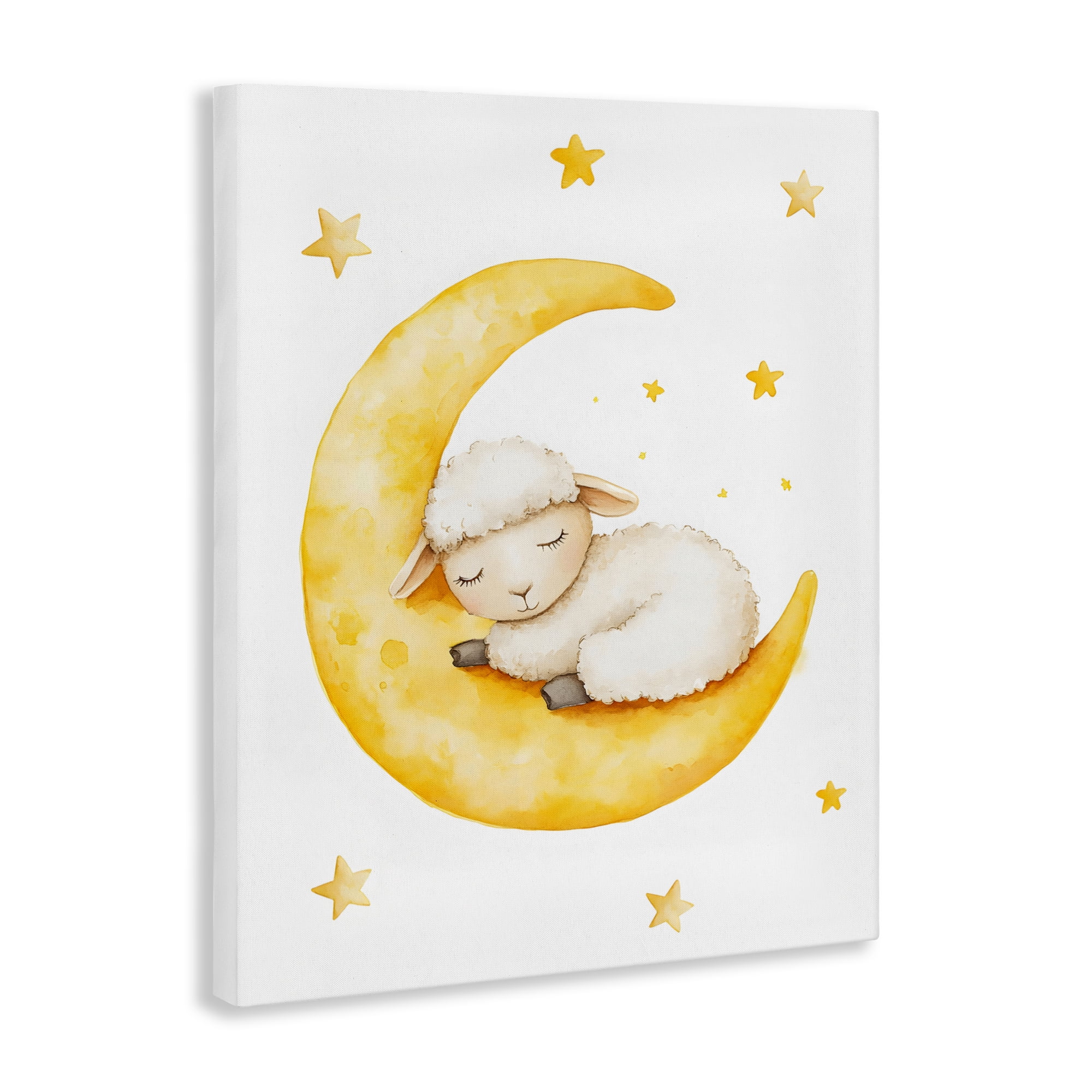 Stupell Industries Sleeping Sheep on Yellow Moon Canvas Wall Art, design by LSR Design Studio