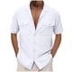 thumbnail image 2 of Ceisia Men's Relaxed Fit Short Sleeve Cuban Collar Cotton Linen Blend Shirt with Dual Chest Pockets White XL Gifts, 2 of 8