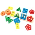 thumbnail image 2 of CNKOO Baby Stacking Toy Colorful Wooden Shape Sorting Toy Geometric Block Puzzle Toy Color Shape Recognition Motor Skill Montessori Early Educational Toy for Toddlers Boys Girls, 2 of 11
