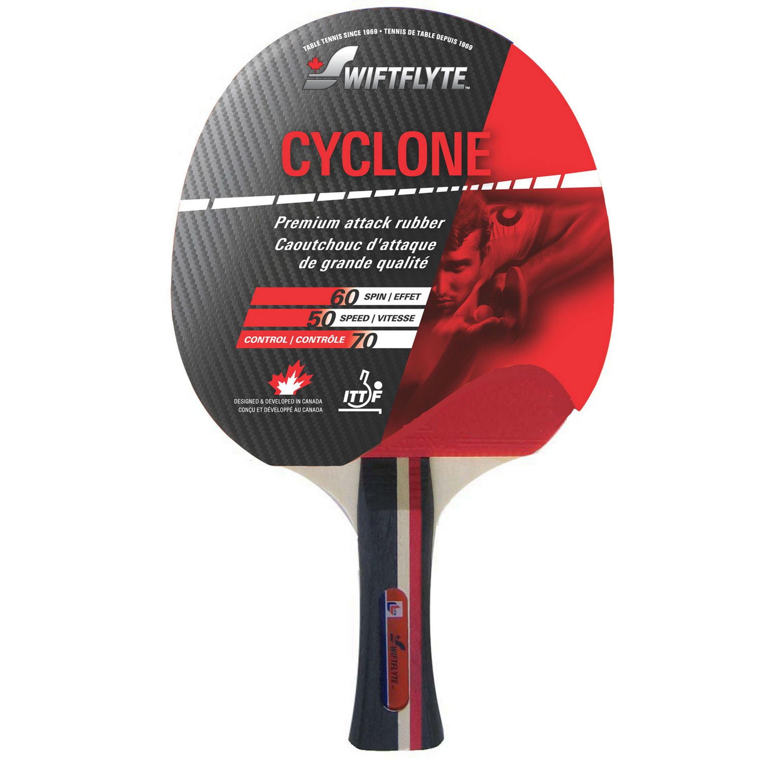 Swiftflyte Cyclone Table Tennis Racket Set, 14-Piece Ping Pong Paddle and Ball Set with 2 Wood Rackets and 12 Balls