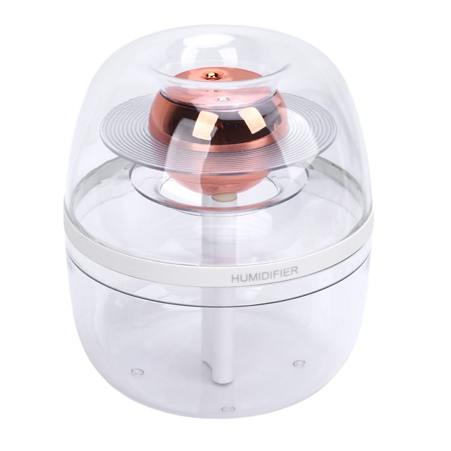 Mini humidificateur à double buse avec lumière nocturne portable petit humidificateur silencieux Humidificateur de bureau USB transparent pour la chambre de voyage à la maison