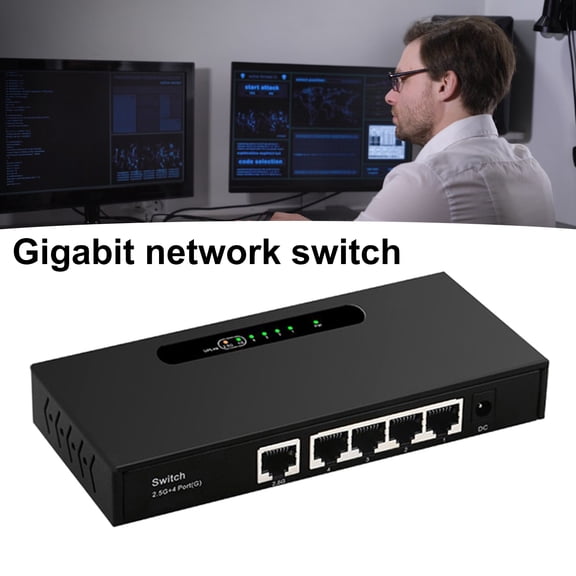 Joernso Ethernet Switcher High-speed Transmission Network-Switch Plug Play 2.5G Desktop Gigabit Network Switch for Home