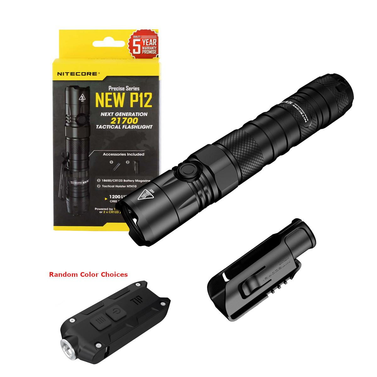 Value Bundle Nitecore NEW P12 Tactical LED Flashlight 1200 Lumens