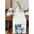 thumbnail image 2 of Table Runner Dresser Scarf 13 x 70 Inch Abstract Green Tulip Ray White Table Runners Non-Slip Heat Kitchen Dining Table Decor for Kitchen Farmhouse Indoor Outdoor Home Party, 2 of 7