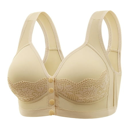 DondPO Bras for Women Women s Large Size Non Thin Tank Top Full Cup Bra No Wire Bras for Women Wireless Bras for Women Beige 38 Clearance