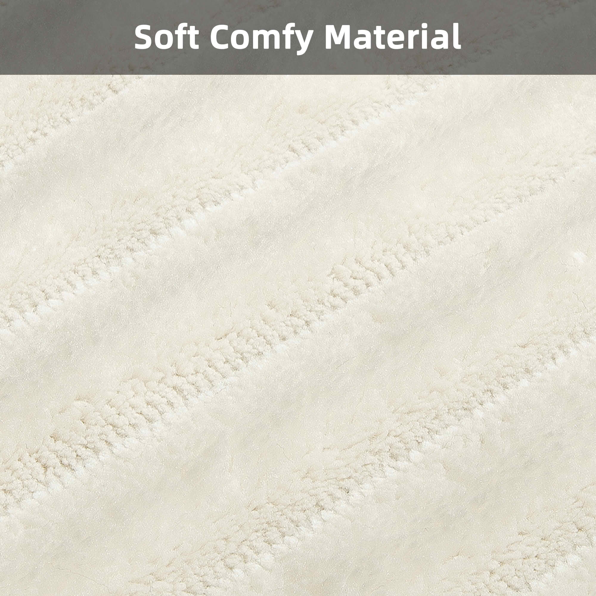 MAYEERTY 107" Cloud L-Shaped Modular Sectional Sofa with Left Facing Chaise, Plush Corduroy Deep Seat 3-Seater Couch, Cloud Sofa for Living Room, Apartment & Bedroom, No Assembly Required, White