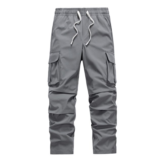 Men's Casual Cargo Joggers with Elastic Drawstring Waist and Multiple Utility Pockets for Everyday Comfort and Versatile Wear