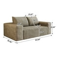 thumbnail image 3 of Aukfa 63" 2-Seater Corduroy Sofa, Deep Seat Loveseat Couch with High-Density Foam, No Assembly Comfy Boneless Sofa for Living Room & Apartment, Camel, 3 of 8