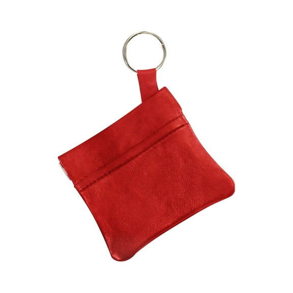Classic Leather Squeeze Coin Purse change Holder For Men, Pouch By Improving Lifestyles (RED)