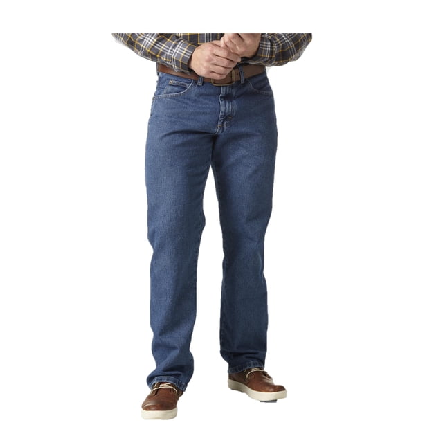 Vaqueros Wrangler de corte holgado para hombre, color índigo envejecido, tamaño 52 de ancho x 32 de largo