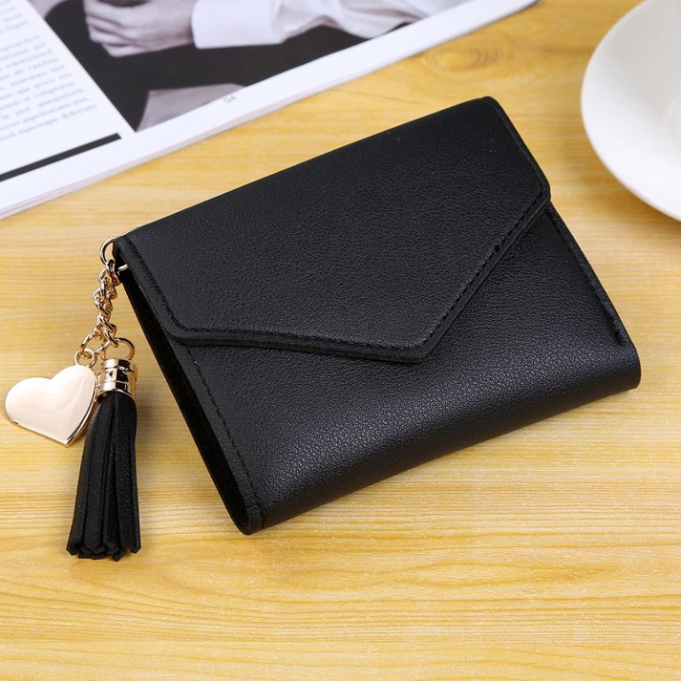 Girl Lovely Cute Tassel Zipper Small Wallet Short Wallet Coin Purse Pu  Leather